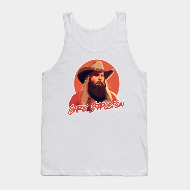 Chris Stapleton // Retro Style Fan Artwork Tank Top by DankFutura